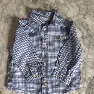 Jacadi Blue Checkered Shirt 12m